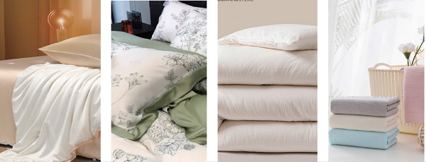 裝飾布藝 沙發(fā)布藝、窗簾布藝、窗紗、裝飾布、遮光 布、工程布等； 床上用品 床墊、床單、床罩、床上套件、枕頭、被子、毛 毯、真絲毯、羽絨制品、床品面料、老粗布等； 家居裝飾品 沙發(fā)套、門簾、掛毯、靠墊、靠墊套、抱枕、 坐墊、桌椅套、空調(diào)罩、植絨布、軟體沙 發(fā)、繡品等； 衛(wèi)浴紡織品 毛巾、浴巾、浴簾、浴袍、浴帽、沙灘巾、地墊 及套件等； 廚房紡織品 桌布、臺布、餐巾、餐墊、杯墊、方巾、茶 巾、抹布、圍裙、其它廚房紡織品； 家紡面料、輔料 家紡面料、地毯、地墊、地巾、填充物、窗 簾軌道、窗簾桿、花邊、帶、繩、線、流蘇、 穗、其它家紡輔料等； 裝飾性汽車用紡織品 座椅面料、背襯、車頂、門飾、護壁、窗簾、 地毯、蓬蓋布等 家紡包裝 家紡包裝設(shè)計、家紡禮盒包裝、家紡包裝 PVC、無紡布家紡包裝； 養(yǎng)老酒店